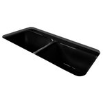 Miseno - Miseno MCI44-4TE 43" Cast Iron Double Basin Kitchen Sink for - Black - Miseno MCI44-4TE Features: Constructed of porcelain enameled cast iron Double basin sink with a 50/50 split increases versatility Designed for undermount installations Basins are undercoated to prevent dish clatter and cabinet condensation Rear drain location increases storage space underneath Covered under Miseno&#39;s limited lifetime warranty Miseno MCI44-4TE Specifications: Height: 10" (measured from the bottom of sink to the top of the rim) Length: 43" (measured from the left outer rim to the right outer rim) Width: 22" (measured from the back outer rim to the front outer rim) Basin Depth (Left): 10" (measured from the center of basin to the rim) Basin Length (Left): 19" (measured from the left inner rim to the right inner rim) Basin Width (Left): 16-1/2" (measured from the back inner rim to the front inner rim) Basin Depth (Right): 10" (measured from the center of basin to the rim) Basin Length (Right): 19" (measured from the left inner rim to the right inner rim) Basin Width (Right): 16-1/2" (measured from the back inner rim to the front inner rim) Basin Split: 50/50 Minimum Cabinet Size: 45-1/2" Installation Type: Undermount