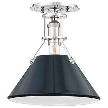 Hudson Valley MDS353-PN/DBL Painted No.2 1 Light Semi Flush in Polished Nickel