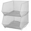 Mesh Stacking Bin Silver Storage Containers