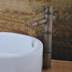 Bronze Single Handle Centerset Antique Bathroom Sink Faucet T1717B - Bathroom Sink Faucets