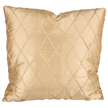 Dupioni Diamond Petite 90/10 Duck Insert Pillow With Cover, 18x18