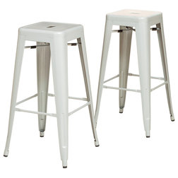 Industrial Bar Stools And Counter Stools Munich Counter Stools, Set of 2, Silver