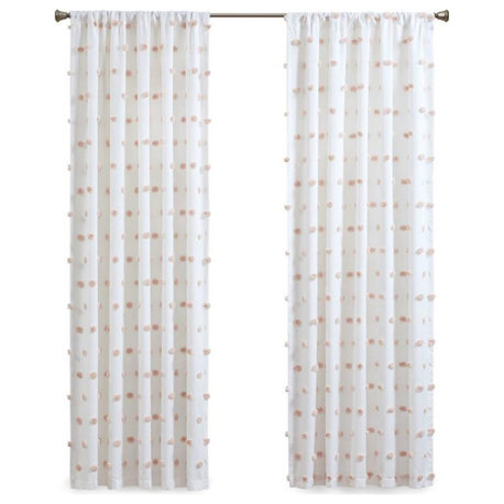 100% Polyester Pom Pom Embellished Window Panel