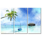 Ready2HangArt - Tropical Escape Canvas Wall Art, 3-Piece Set - This Tropical canvas art set, offers the essence of a tranquil life on the islands. It is fully finished, arriving ready to hang on the wall of your choice.