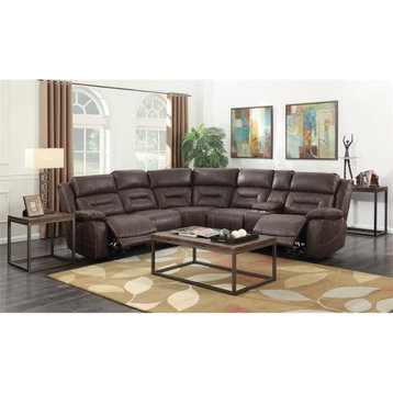 Aria Saddle Brown 3-Piece Reclining Sectional
