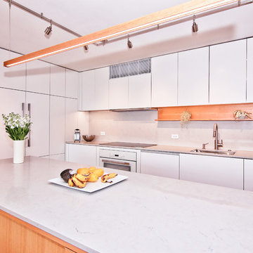 Contemporary Matte White and Rift Cut White Oak