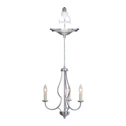 Screw-In Brushed Nickel 3-Light Large Chandelier - Pendant Lighting