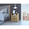 Home Square Eter Engineered Wood Nightstand in Light Oak - Set of 2