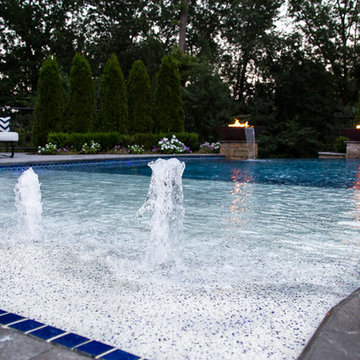 fire & water w/ infinity edge custom gunite pool