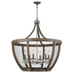 Elk Home - Renaissance Invention 30" Wide 6-Light Pendant, Weathered Zinc - Requires  6 Light  Candelabra  Base Bulb Not Included.  36 inches of chain . Hardwired only.  Weathered Zinc Finish, Gray Metal Shade.