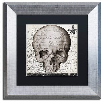 Color Bakery 'Halloween Skull' Matted Framed Art, Silver Frame, Black Mat, 11x11