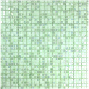 Galaxy 0.3125 in x 0.3125 in Glass Square Mosaic in Iridescent Cloud Dust Green