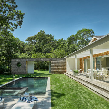 East Hampton Cottage Exterior and Pool