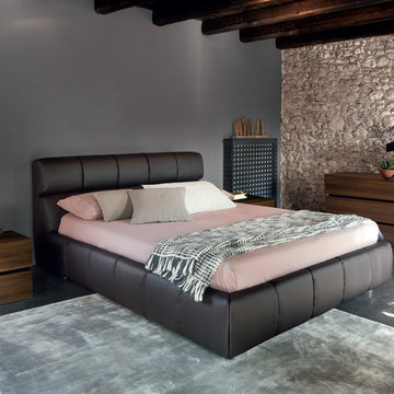 Italian Platform Bed Cloud Brown by Rossetto - $1,799.00