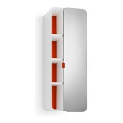 WS Bath Collections Bej 8020.11 Cabinet with Mirrored Door in Red - Bathroom Cabinets
