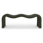 Meridian Furniture - Willow Upholstered Bench, Green, Corduroy - Your artsy side comes to life when you add this Willow green corduroy bench to your living room, entryway, or bedroom. This versatile yet elegant and modern bench is perfect for many different spaces in your home. Covered from top to bottom in buttery soft green corduroy, it offers a unique texture and refined look in a material that requires minimal maintenance. A metal inner frame ensures structural support, providing lasting use and enjoyment in any room.