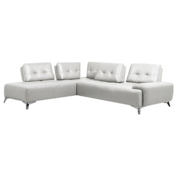 ACME Turano Sectional Sofa, Pearl White Leather