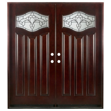 Exterior Front Entry Double Wood Door MP-DM80 30"x80"x2, Right Hand Swing In