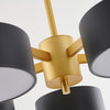 Gold Frame Flushmount Light Fixture, Black Shades, White Shade Cover