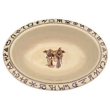 Boots and Brands Oval Serving Bowl