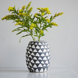 Black and White Triangle Vase - Vases