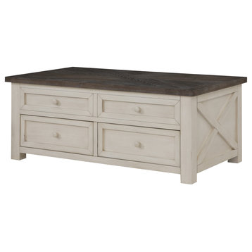 Bar Harbor II Cream Two Drawer Lift Top Cocktail Table