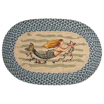 Mermaid Patch Rug, 20"x30" Oval