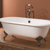 Cheviot Products Regal Cast Iron Bathtub, White Interior, White Exterior