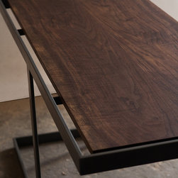 Suspended Walnut and Steel Desk - Desks And Hutches