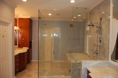 Elegant master bathroom photo in Houston