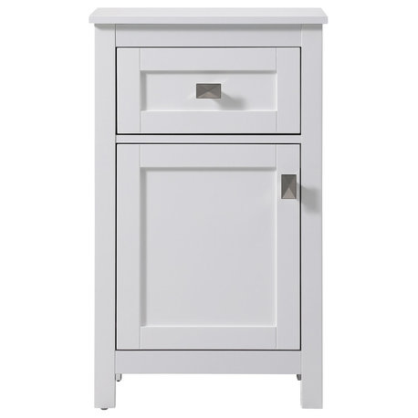 18" Wide Bathroom Storage Freedstanding Cabinet, White
