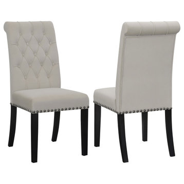 Alana Upholstered Tufted Side Chairs With Nailhead Trim, Set of 2 Side Chair