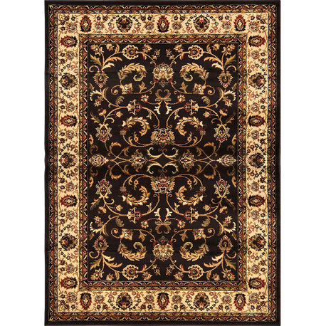 Home Dynamix Royalty Elati Runner Area Rug 1'9"x7'2", Border Brown/Ivory