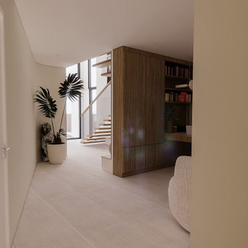 Contemporary Entry Hall with Custom Timber Joinery - Seafaring