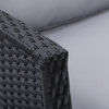 Cascade Wicker Rattan Patio Set With Grey Cushions 4pc