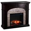 Enderly Electric Fireplace With Faux Stone, Brown