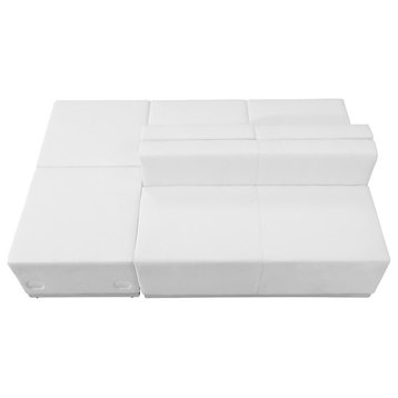 Hercules Alon Series Melrose White Leather Reception Configuration, 4-Piece Set