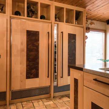 Maple and steel kitchen cabinets set a design standard