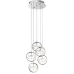 Elan Lighting - Elan Lighting 84144 Baylin - 11.75" 5 LED Cluster Pendant - Baylin takes the shape of the orb in new directionBaylin 11.75" 5 LED  Chrome White Acrylic *UL Approved: YES Energy Star Qualified: n/a ADA Certified: n/a  *Number of Lights: Lamp: 5-*Wattage: LED bulb(s) *Bulb Included:Yes *Bulb Type:LED *Finish Type:Chrome
