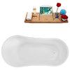 55" Streamline N346BGM-IN-WH Clawfoot Tub and Tray With Internal Drain