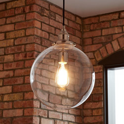 Orchard Pendant Light - Single Light - Aged Brass - Clear Shade - Lighting