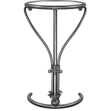 Side Table Simoney Luna Bella Hand-Forged Iron Pewter Marble top