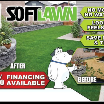Synthetic Artificial Turf Grass Dog Yard Make Over Coaldale 2018