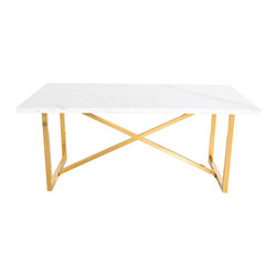 Magnus Marble Rectangular Dining Table and Sten Side Chair - Dining Tables