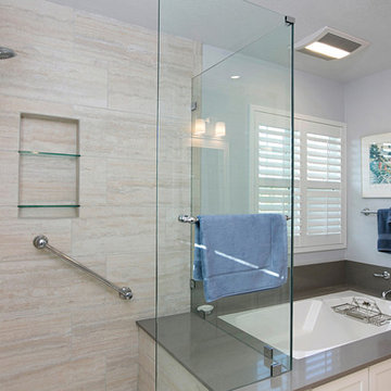Master Shower and Built In Tub Bathroom Renovation