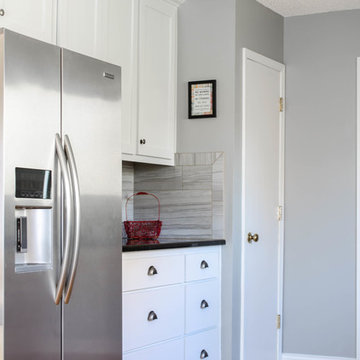 Transitional Gray and White Kitchen