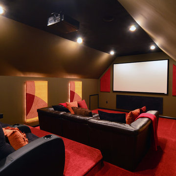 Cozy Red Theater Room