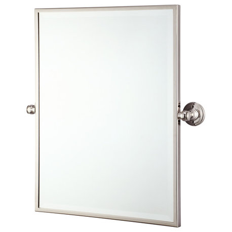 Metal Retangular Mirror 18"x24", Polished Nickel