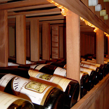 Unfinished Premium Redwood High Reveal Display Custom Wine Racks IL