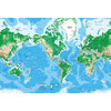 Mercator World Map Wall Mural, Peel and Stick, 3-Panel, 125"x84"